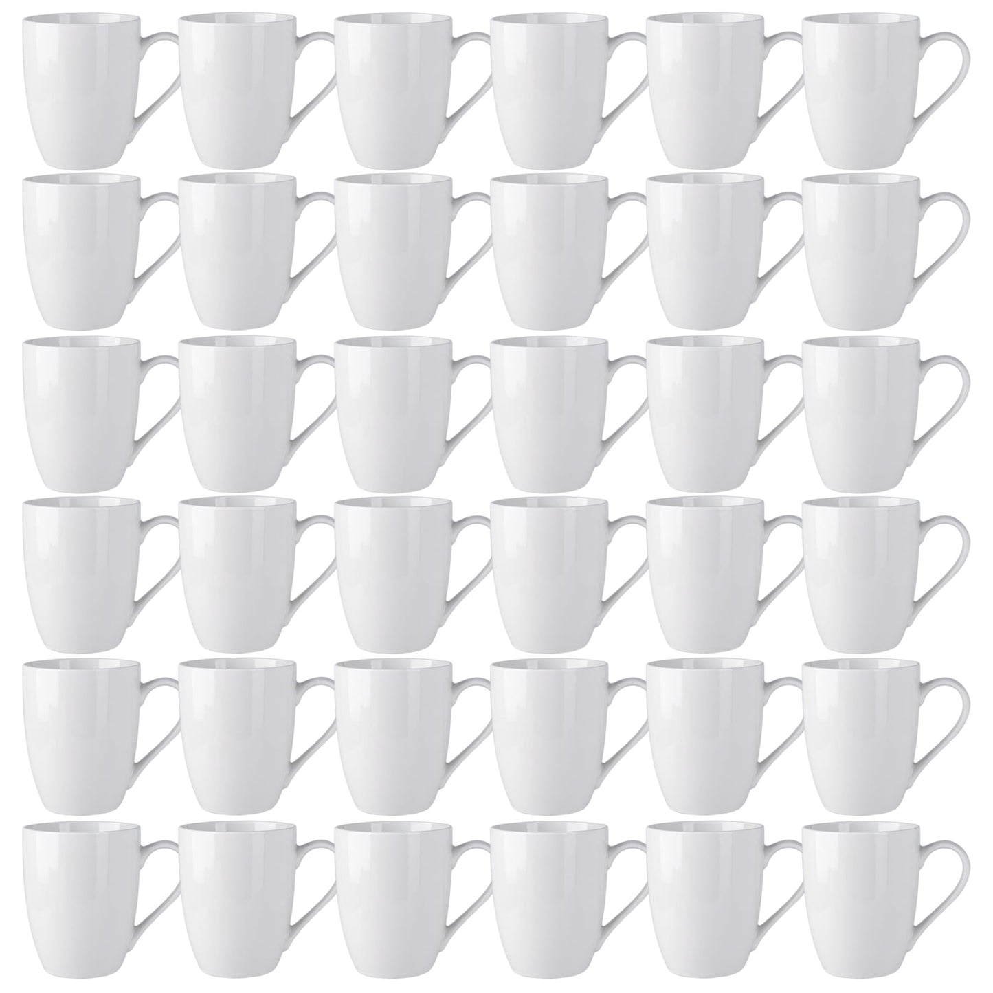 AmorArc 12oz Off White Coffee Mugs Set of 6, Ceramic Coffee Mugs with Large Handle for Man, Woman, Light Weight Coffee Mugs Set for Latte/Cappuccino/Cocoa/Milk, Dishwasher & Microwave Safe, 6Pcs