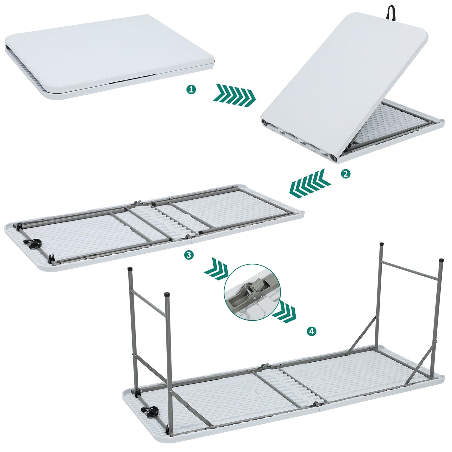 YITAHOME Table de pique-nique d'extérieur de 1,8 m avec plateau en bois, cadre en acier robuste et ouverture pour parapluie, table de pique-nique robuste idéale pour la cour, le patio, les rassemblements sur la pelouse, marron clair 