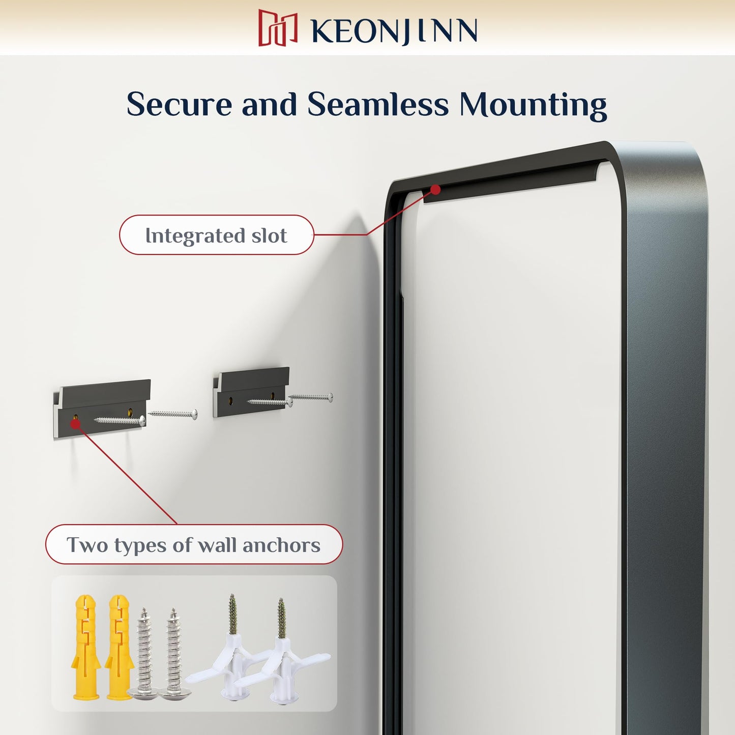 Keonjinn Black Mirror for Bathroom Sink, 24 x 30 Inch Sandblasted Finish Aluminum Wall Mirrors, Matte Black Rectangle Farmhouse Mirror with Shatterproof HD Tempered Glass, Anti-Rust Metal Frame