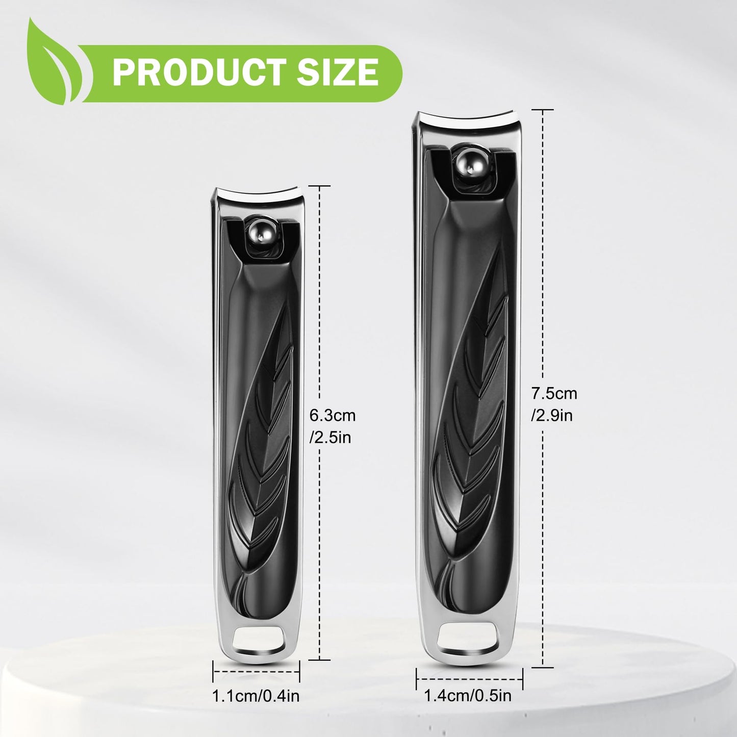 BEZOX Angled Head Toe Nail Clippers for Seniors for Thick Nails - Ergonomic Toenails Clipper for Thick Toenails, Premium Finger Nails Clipper for Adult with Catcher - Black
