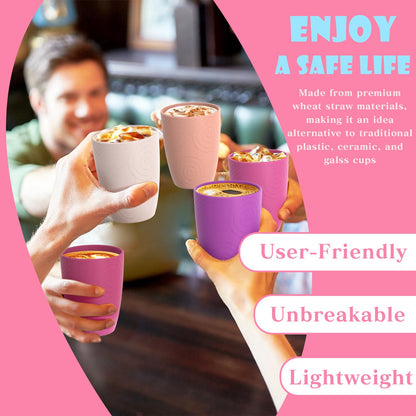 Homienly Wheat Straw Cups – Reusable, Unbreakable, Tumblers, Stackable & Dishwasher Safe
