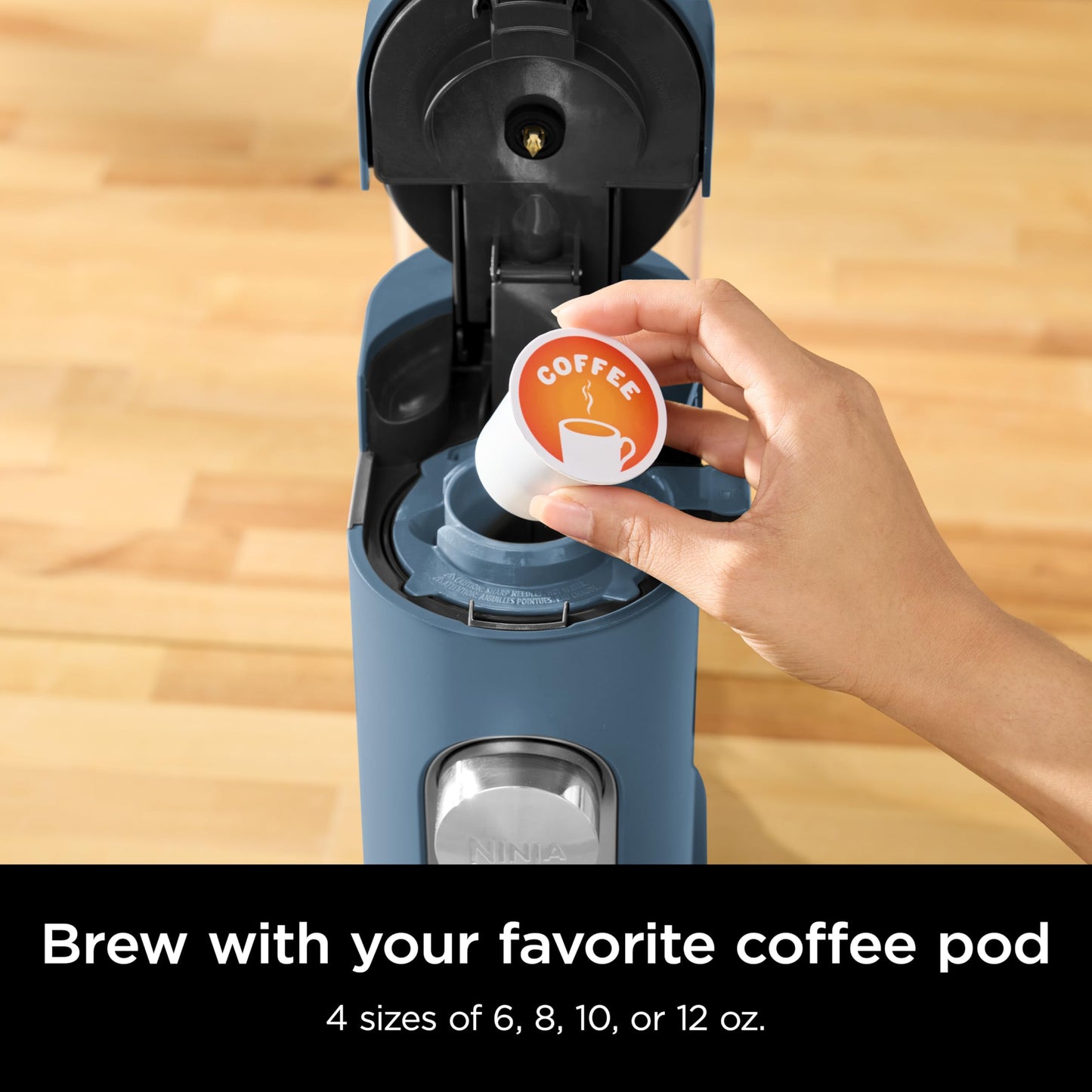 Ninja Pods & Grounds Single-Serve Coffee Maker, K-Cup Compatible, Brews Hot & Iced Coffee, Compact, 56-oz Reservoir, 6-oz Cup to 24-oz Travel Mug Sizes, PB041ST