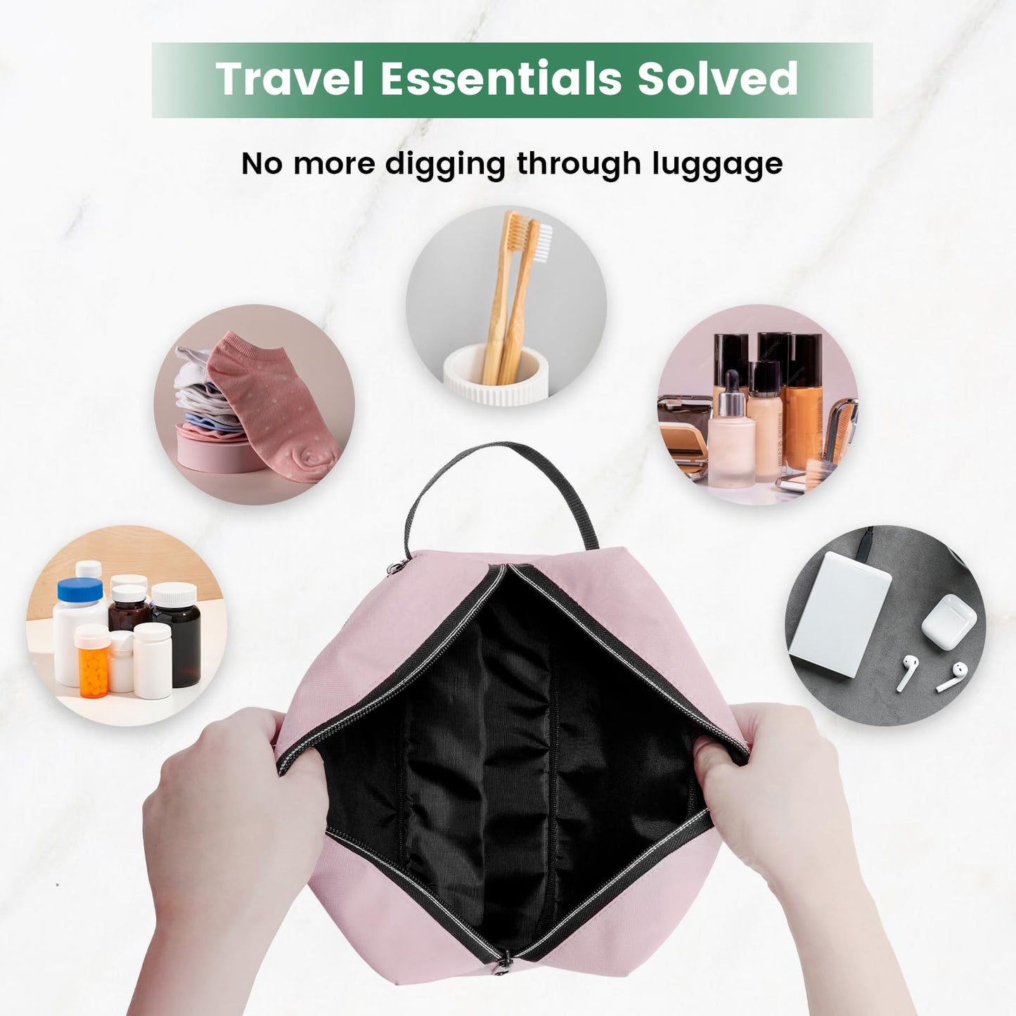 Travel Toiletry Bag - Small Tavel Bag for Toiletries, Cosmetics, Accessories, Gifts