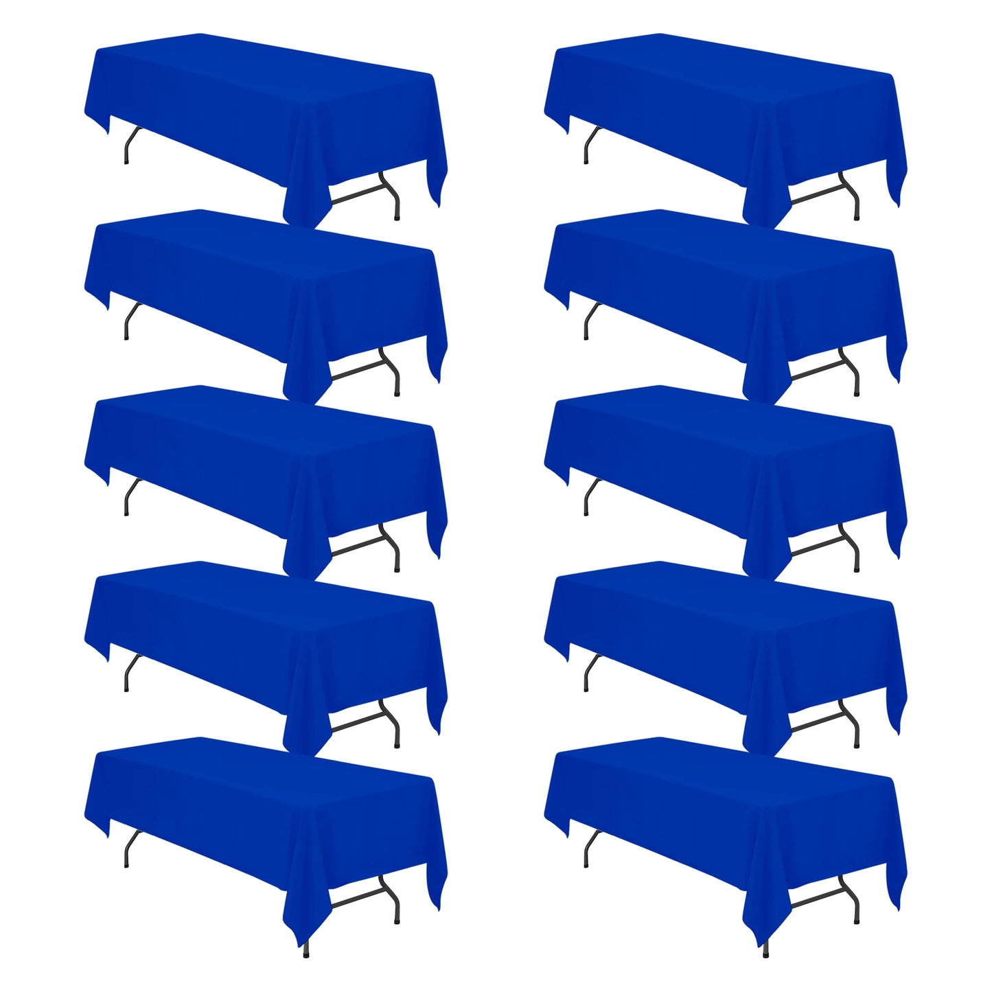 BRILLMAX Lot de 6 nappes bleu marine pour tables rectangulaires de 8 pieds 60 x 126 pouces - Tissu en polyester rectangulaire en vrac de 8 pieds lavable pour réception de mariage, banquet, fête, buffet, restaurant 