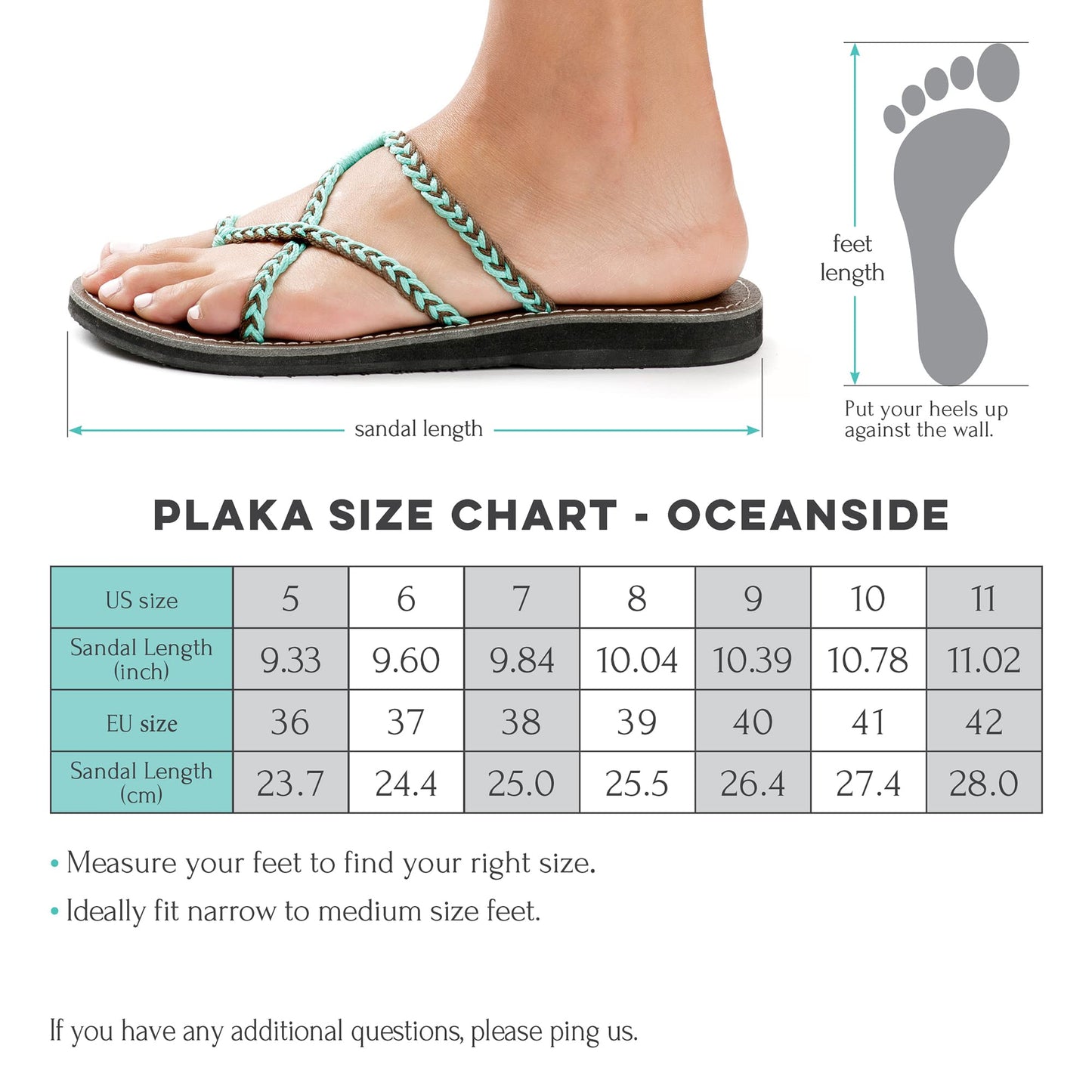 Plaka Flip Flops Sandals for Women Oceanside