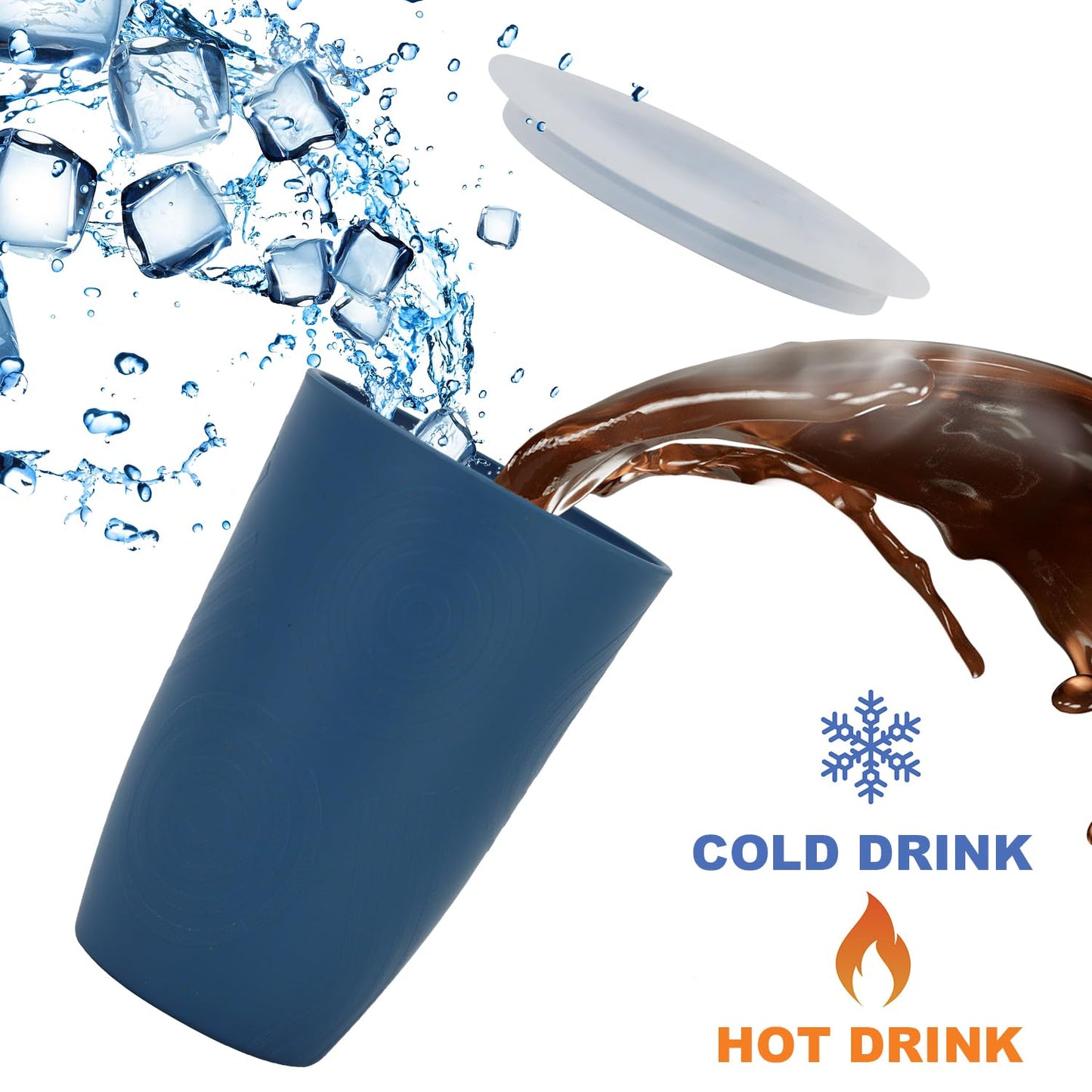 Homienly Wheat Straw Cups – Reusable, Unbreakable, Tumblers, Stackable & Dishwasher Safe