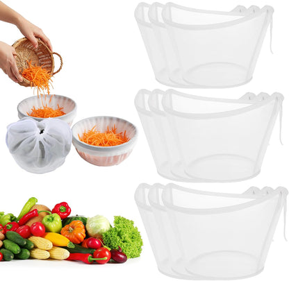 9-Pack Reusable Cheesecloth Nut Milk Bags, Organic Cotton Fine Mesh Food Strainers