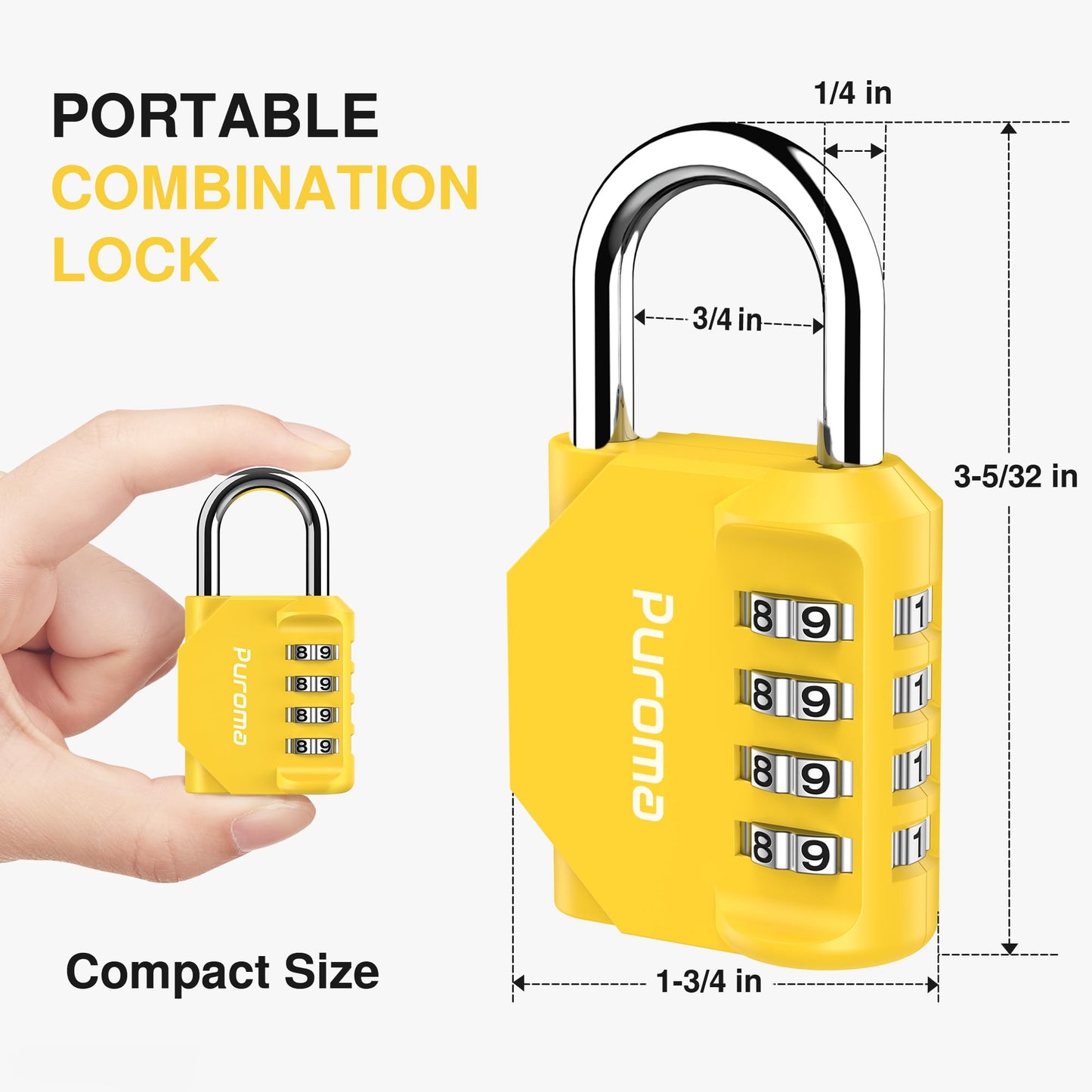 Puroma 4 Pack Combination Lock 4 Digit Locker Lock Outdoor Waterproof Padlock for School Gym Locker, Sports Locker, Fence, Toolbox, Gate, Case, Hasp Storage (Green)