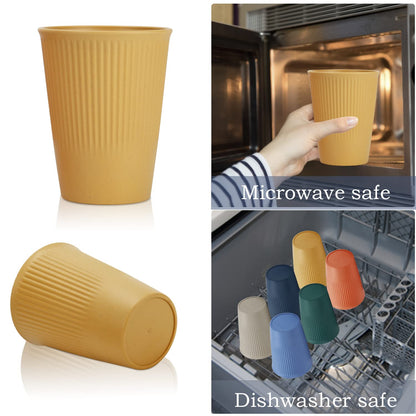 Homienly Wheat Straw Cups – Reusable, Unbreakable, Tumblers, Stackable & Dishwasher Safe