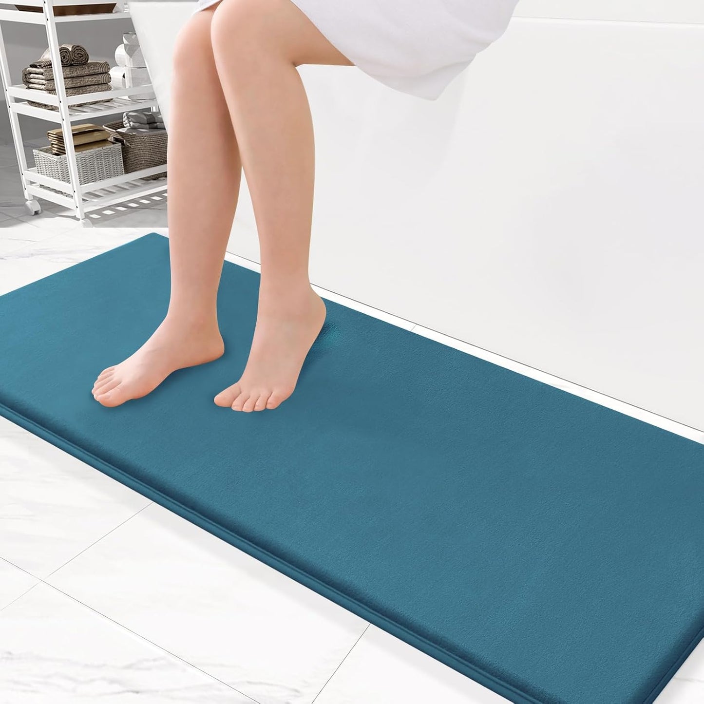 Smiry Memory Foam Bath Mat – Ultra Soft, Absorbent, Non-Slip Rug for Bathroom