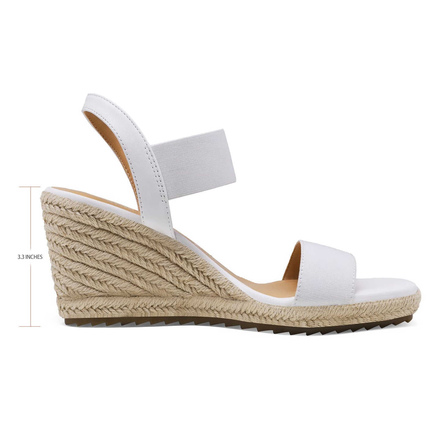 DREAM PAIRS Damen Espadrilles mit offener Spitze, elegante Plateausandalen, Schlupfsandalen mit elastischem Knöchelriemen und Keilabsatz 