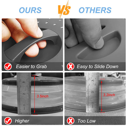 Microwave Food Cover & Silicone Mat – Splatter Guard, Collapsible Lid, Bowl Holder & Kitchen Colander (2-Pack, Charcoal)