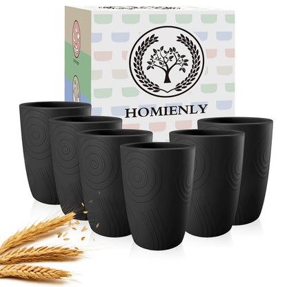 Homienly Wheat Straw Cups – Reusable, Unbreakable, Tumblers, Stackable & Dishwasher Safe