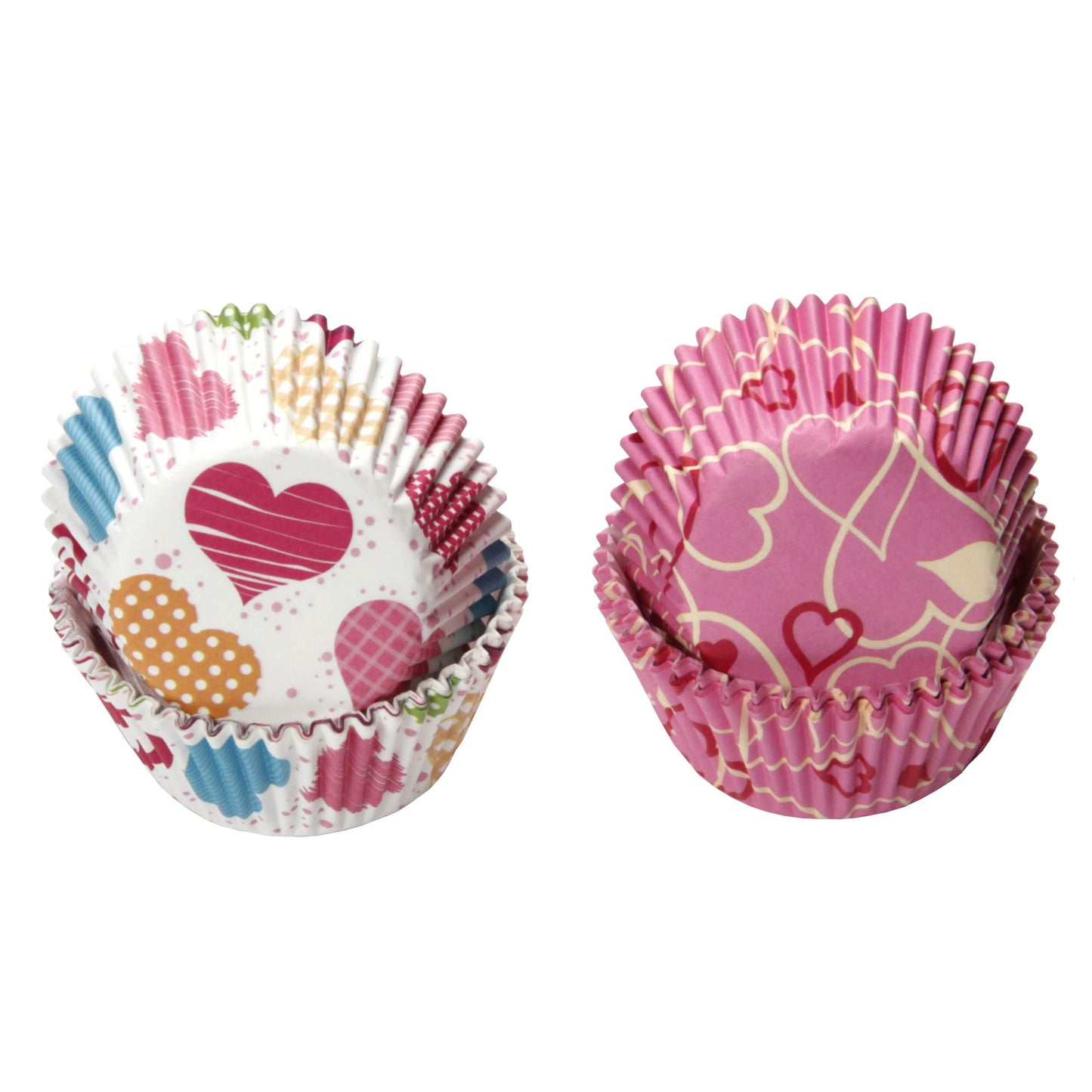 Chef Craft Paper Patterned Valentine's Cupcake Liner Set, 100 Count, Red/Pink