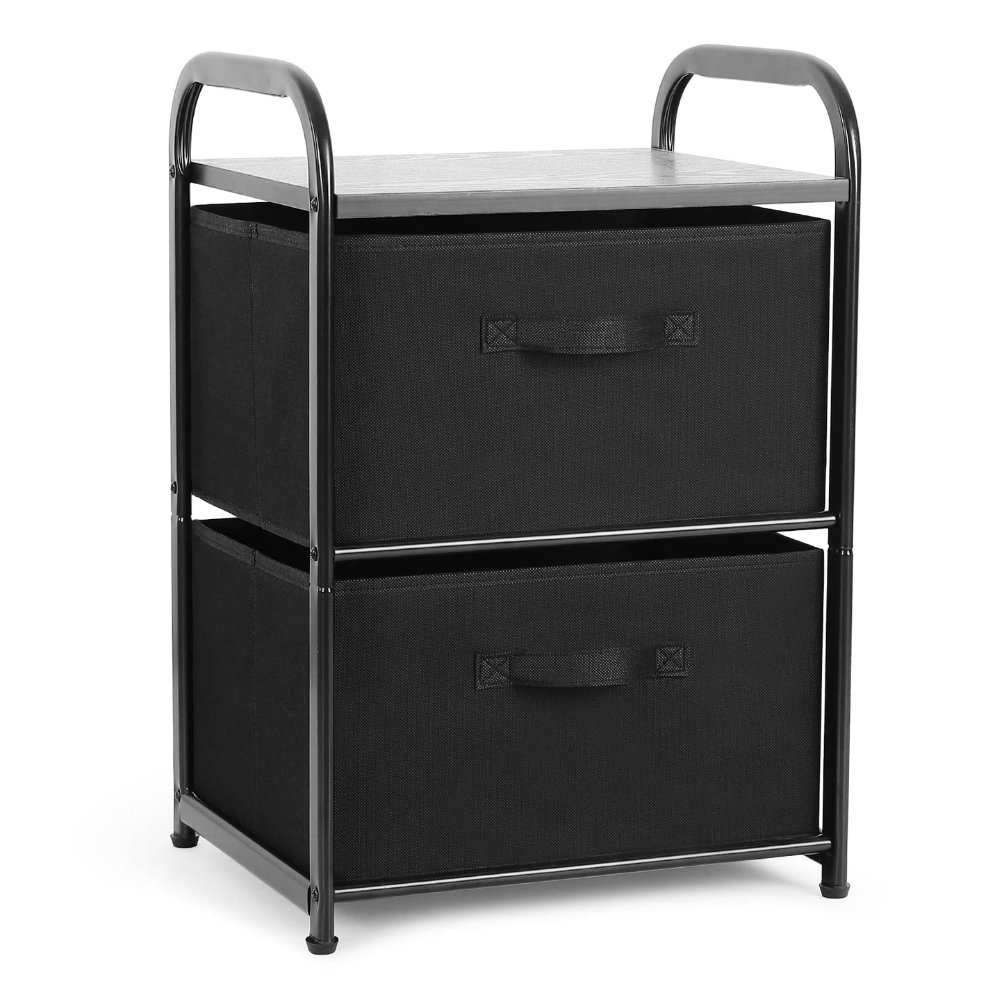 MAX Houser Dresser Storage with 3 Drawers, Fabric Dresser Tower, Vertical Storage Unit for Bedroom, Closet, Office, Black