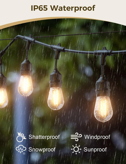 Smart Outdoor LED String Lights – App & Alexa Control, Waterproof