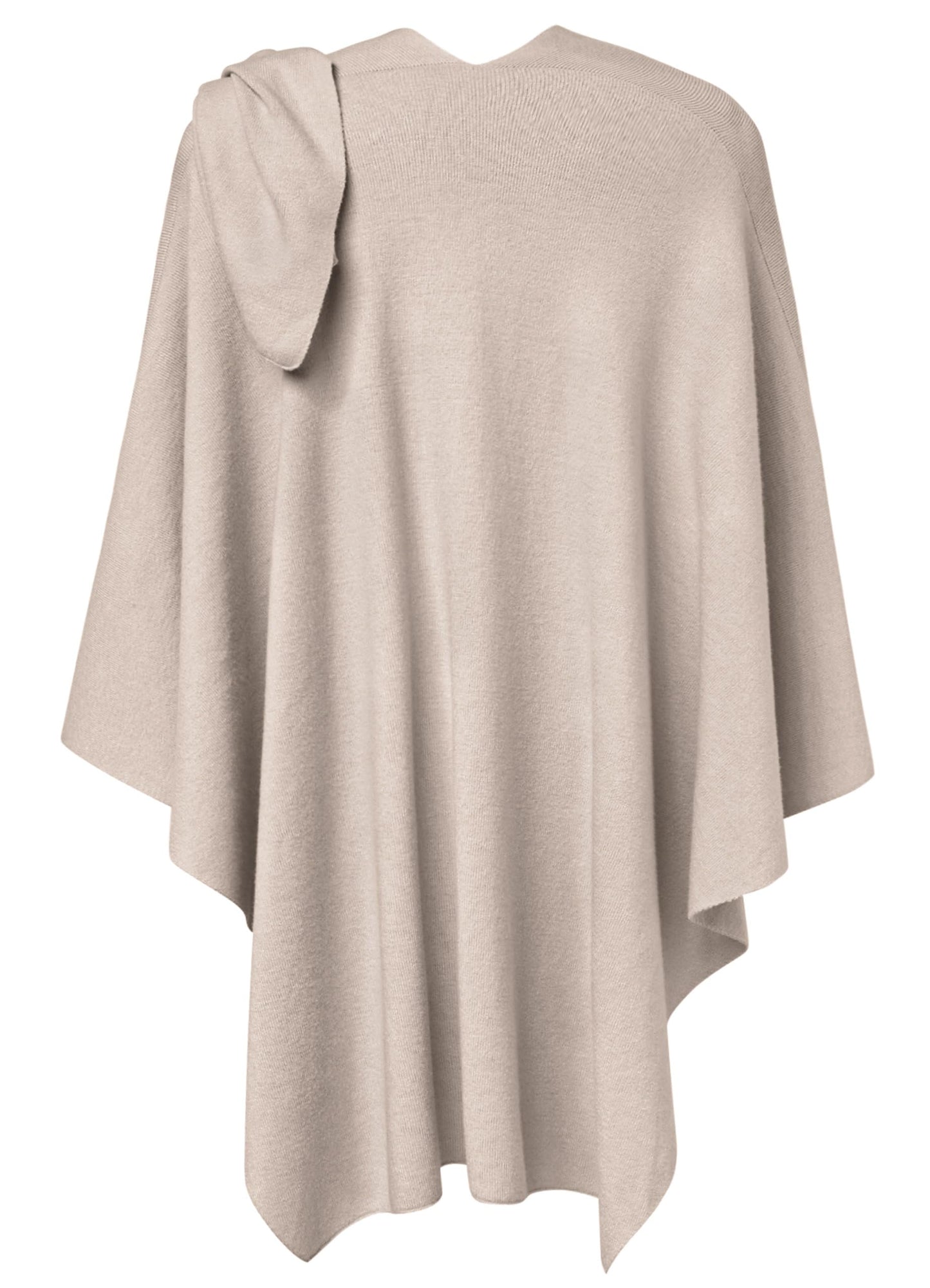 PULI Femmes Grand Poncho Croisé Sur Le Devant Pull Enveloppant Topper Tricoté Élégant Châles Cape pour l'Automne Hiver