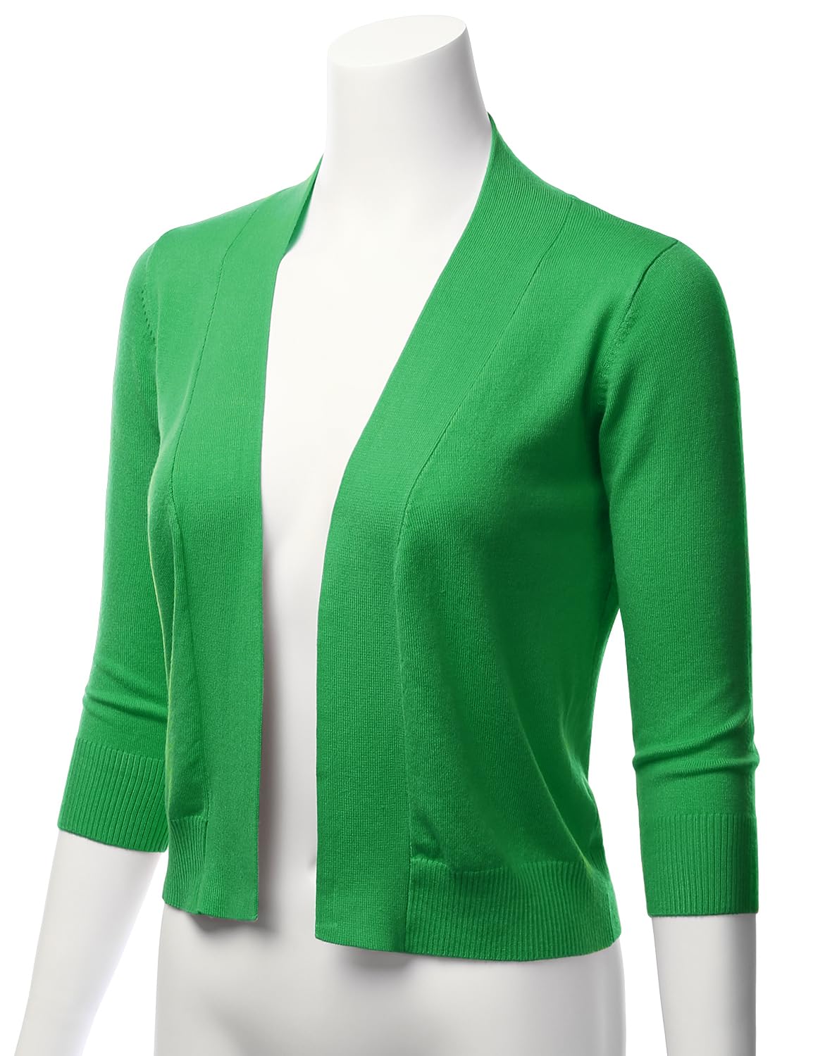 LALABEE Cardigan boléro court classique à manches 3/4 pour femme ouvert sur le devant pour robes (S~XXL)