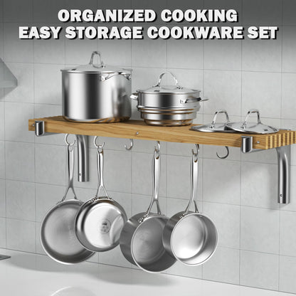 Cooks Standard 10-Piece Stainless Steel Cookware Set – Multi-Ply Clad Pots & Pans with Stay-Cool Handles