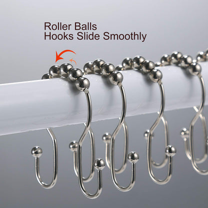 2-Pack Shower Curtain Hooks –12-Piece Each