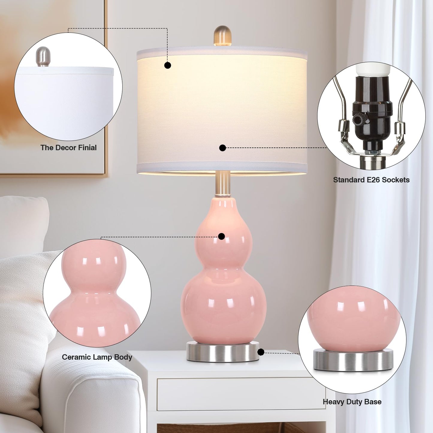 Rinweey Modern Ceramic Table Lamps