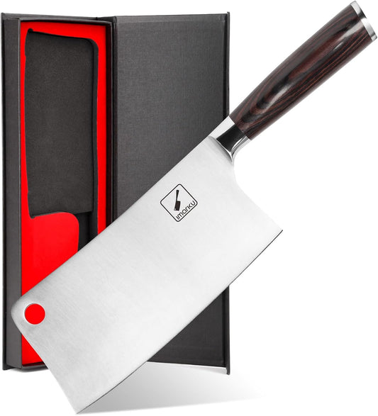 imarku Cleaver Knife 7 Inch Meat Cleaver - SUS440A Japan High Carbon Stainless Steel Butcher Knife with Ergonomic Handle, Ultra Sharp Knife, Kitchen Gadgets for Home/Restaurant, Birthday Gifts