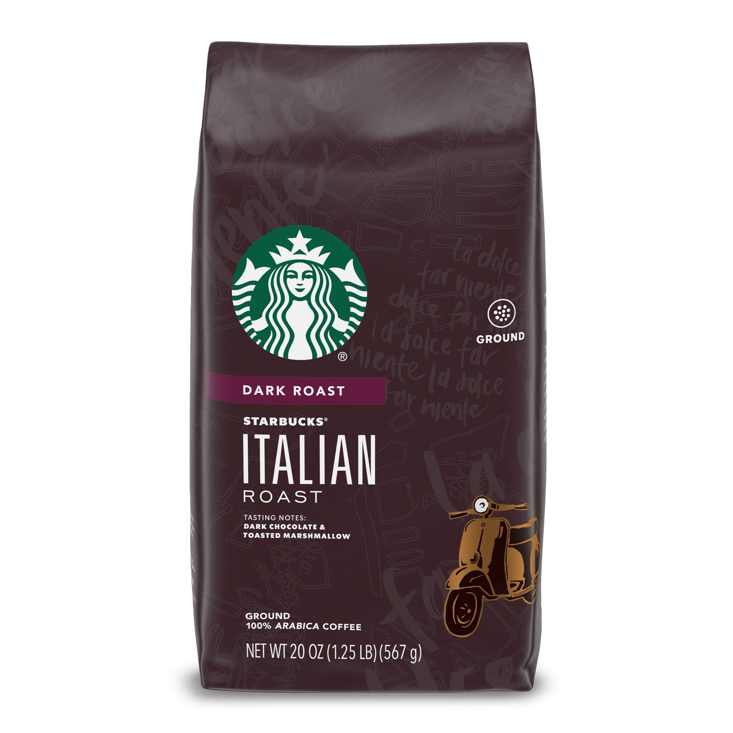 Café moulu Starbucks, café torréfié foncé, torréfaction française, 100 % arabica, 1 sac (28 oz) 