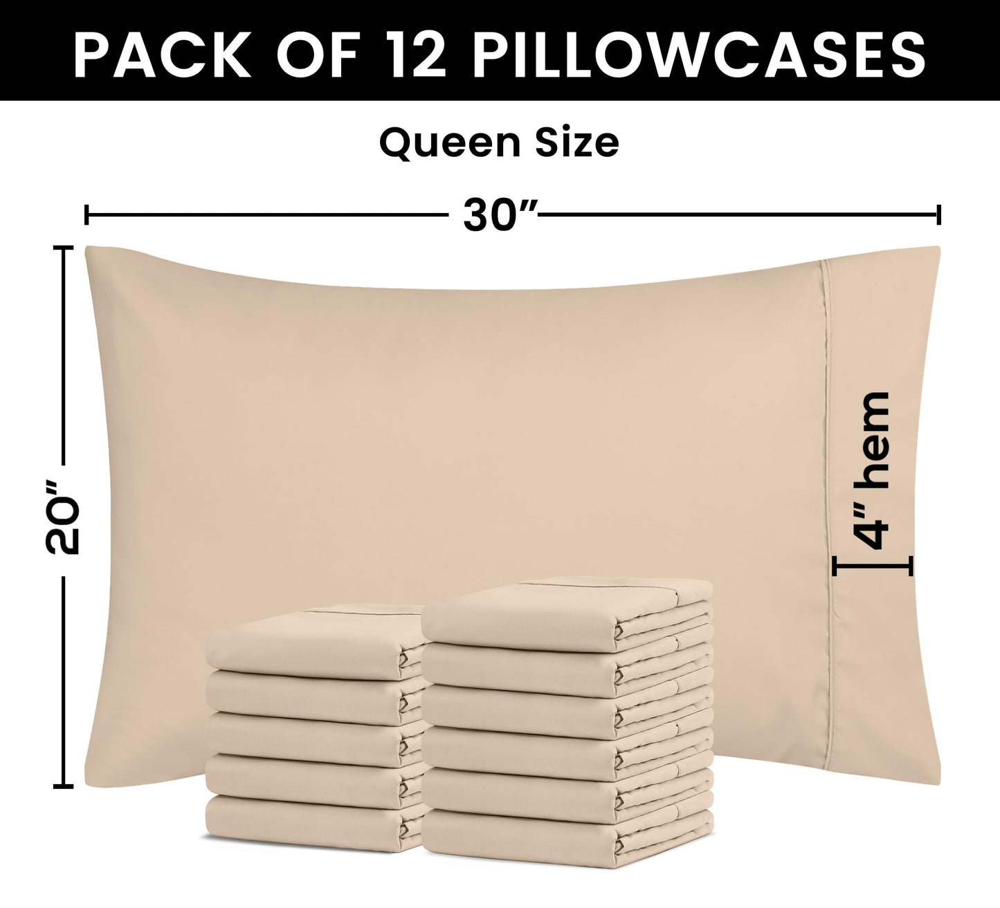 Taies d'oreiller Queen Utopia Bedding - Paquet de 4 - Fermeture à enveloppe - Tissu en microfibre brossé doux - Housses d'oreiller résistantes au rétrécissement et à la décoloration - Taille Queen 20 X 30 pouces (Queen, Gris) 