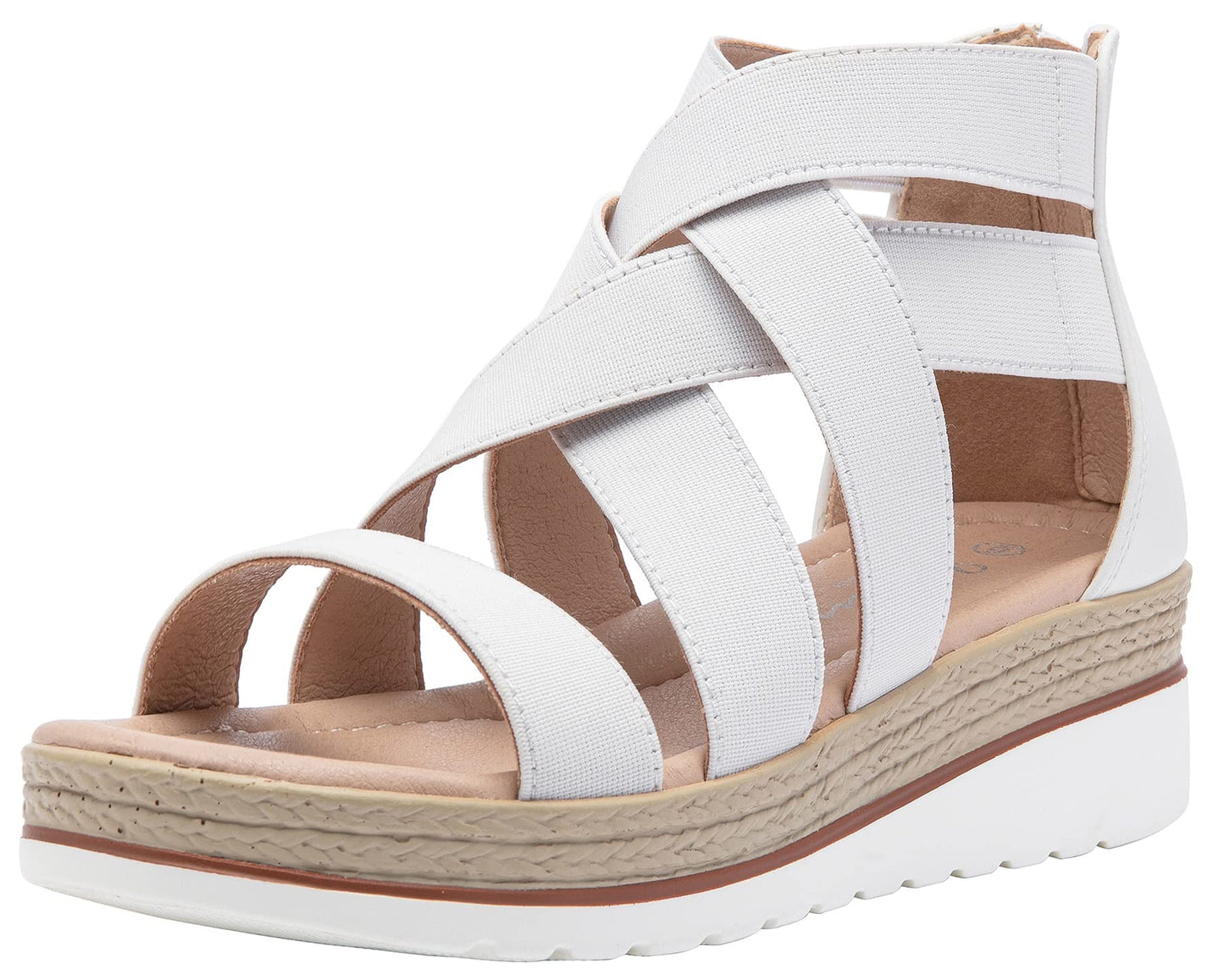 Jeossy Women's 866 Platform Sandals,Wedge Sandals,Strappy Sandals,Summer Sandal for Women with Zipper