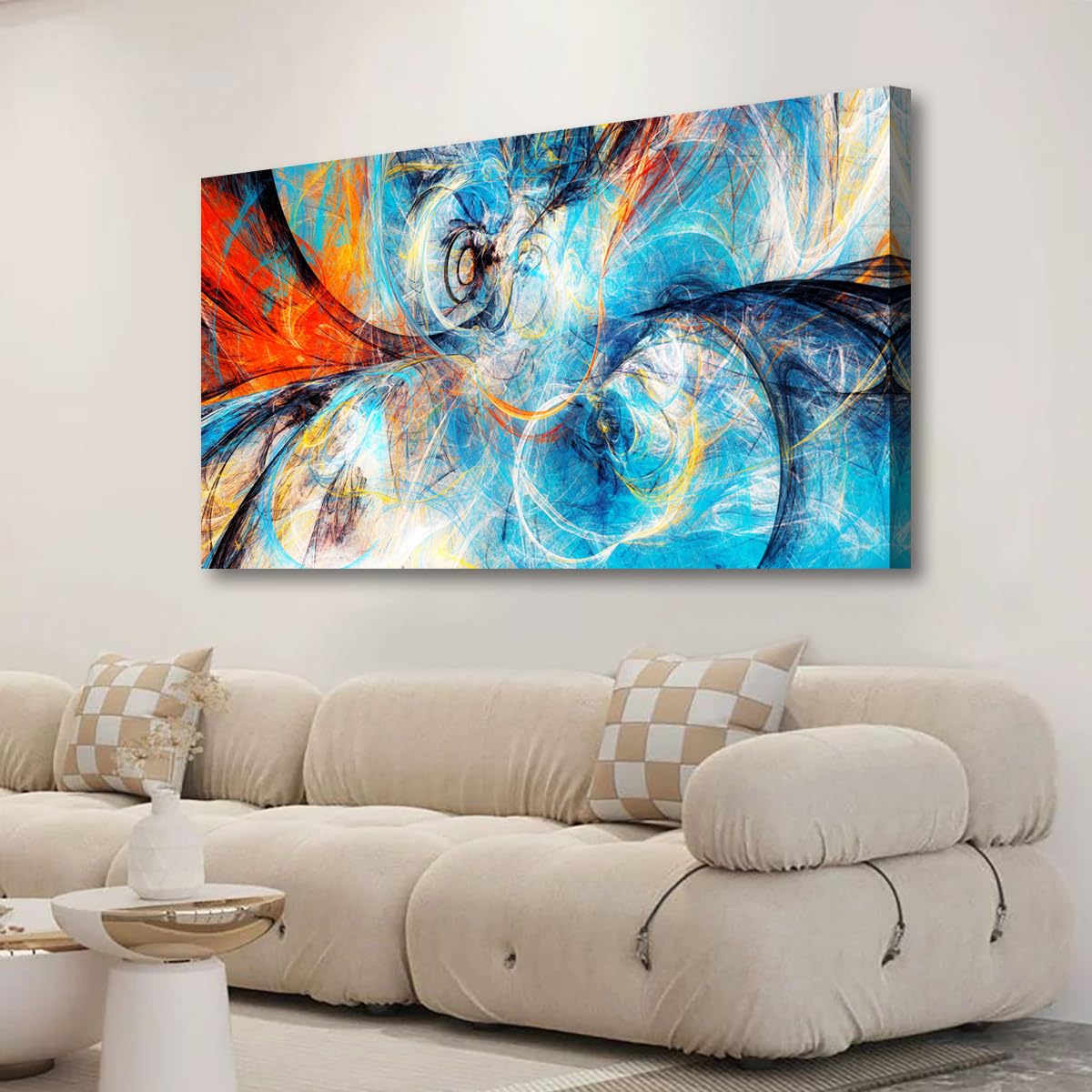 Golden Lotus Pictures Canvas Wall Art for Living room Office Bedroom Wall Decor,Flowers Wall Art Print Paintings Modern Abstract Oil Painting Artwork Waterproof Ready to Hang-20x40inch