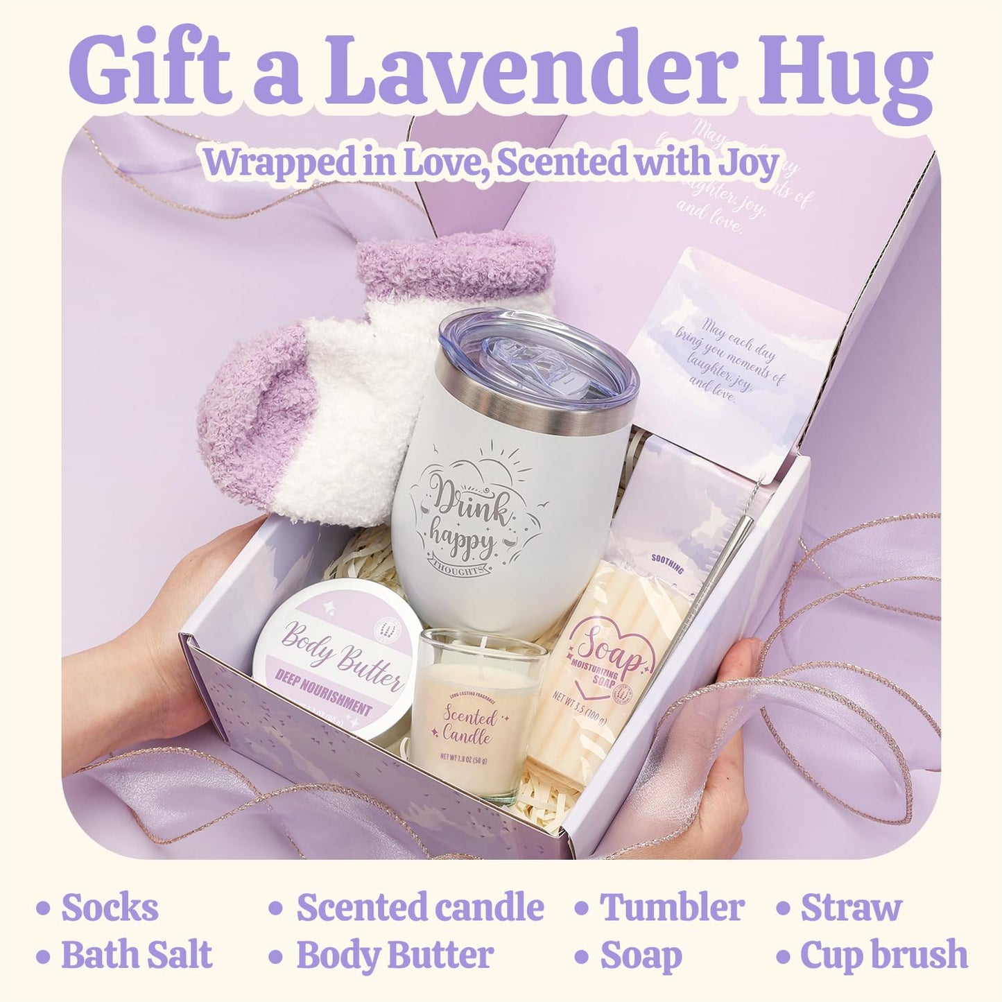 Spa Gifts for Women, Gift Set, Self Care Kit, Birthday Gifts, 5pc Rose Bath Sets Include Massage Oil, Bath Bomb, Salt Scrub, Soap, Hand Cream, Christmas Gifts for Mom