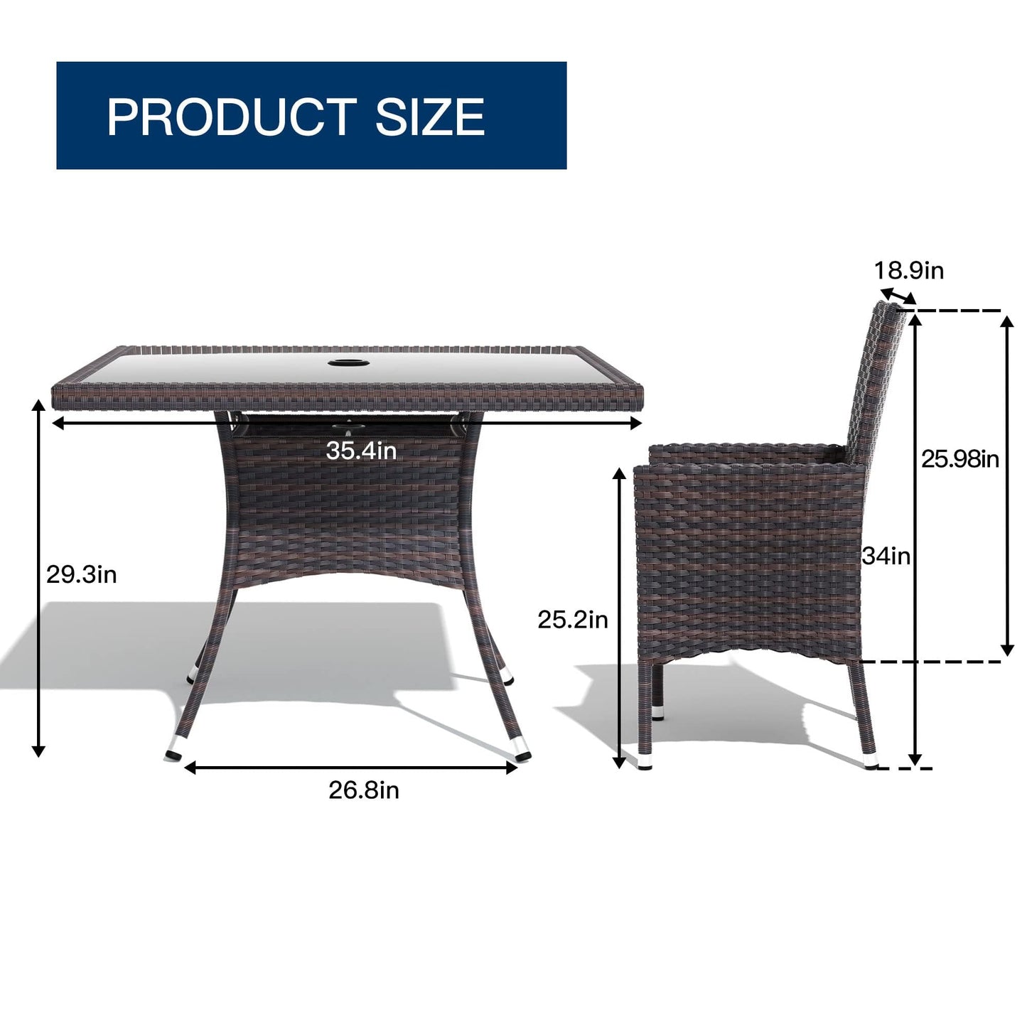 Kullavik 15-Piece Outdoor Dining Set Patio Rattan Furniture Set,Patio Dining Table and Chairs Set with 12 Chairs and Cushions,Square Glass Tabletop with Umbrella Hole for Patio,Backyard,Garden,Red