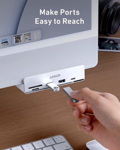 USB-C Hub 5-in-1, Dual USB-A 10Gbps, USB-C Data Port, SD & microSD Card Reader, iMac Compatible