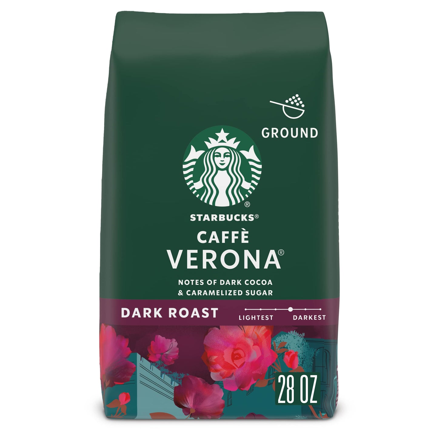 Café moulu Starbucks, café torréfié foncé, torréfaction française, 100 % arabica, 1 sac (28 oz) 