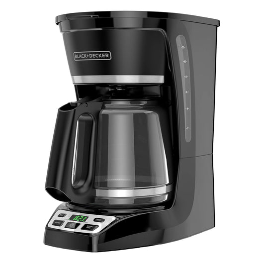 Cafetière programmable BLACK+DECKER 12 tasses*, noire, CM1070B-3 