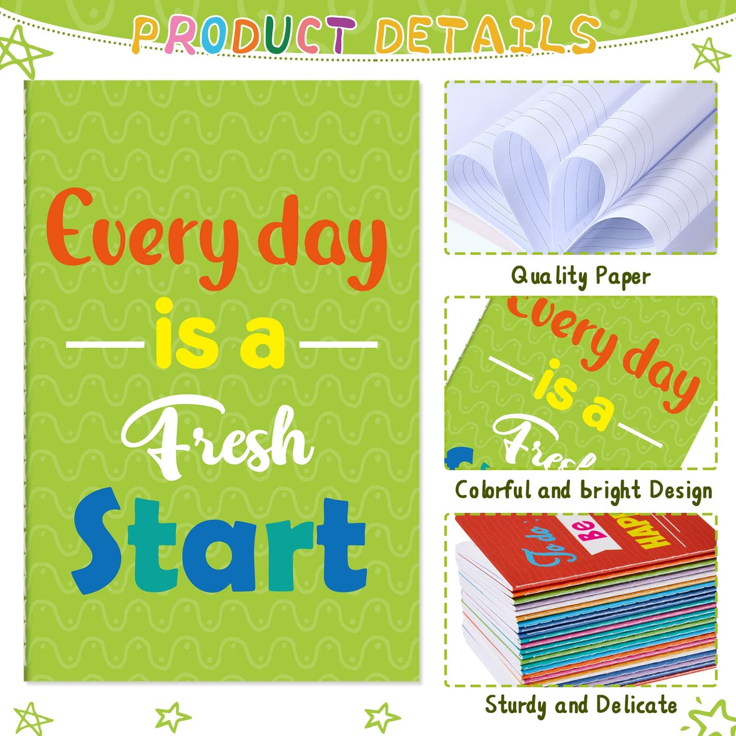 Zonon 24 Pcs Mini Colorful Notebooks Bulk Gifts, Funny Motivational Journals Notepads Inspirational Notepads Small Pocket Notebook Teacher Office Prizes Travel(Motivational Style)