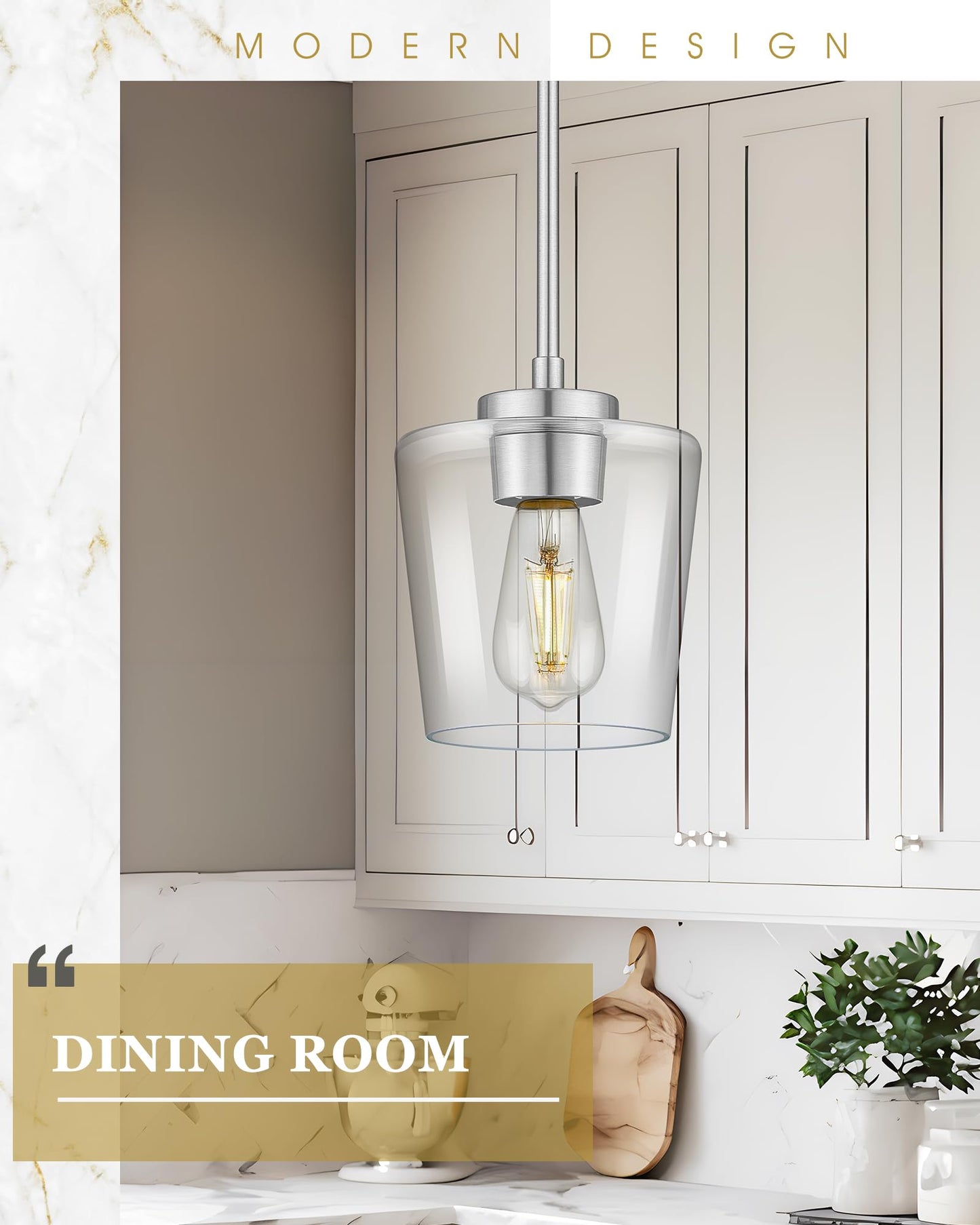 3-Light Pendant Light Fixtures, Brushed Gold Dining Room Light Fixture Over Table, Adjustable Kitchen Island Lighting with Milk White Glass, Farmhouse Hanging Light Fixture, AD-22004-3P-GD