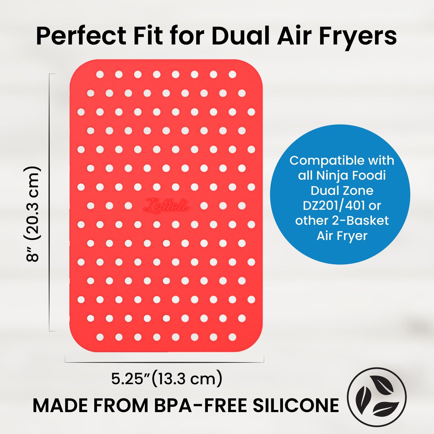 Air Fryer Liners Silicone 3 Pack for 5QT or Bigger Air Fryers - 8.5" Square Silicone Air Fryer Liners - Reusable Easy to Clean Air Fryer Accessories - Non-Stick Parchment Paper Replacement