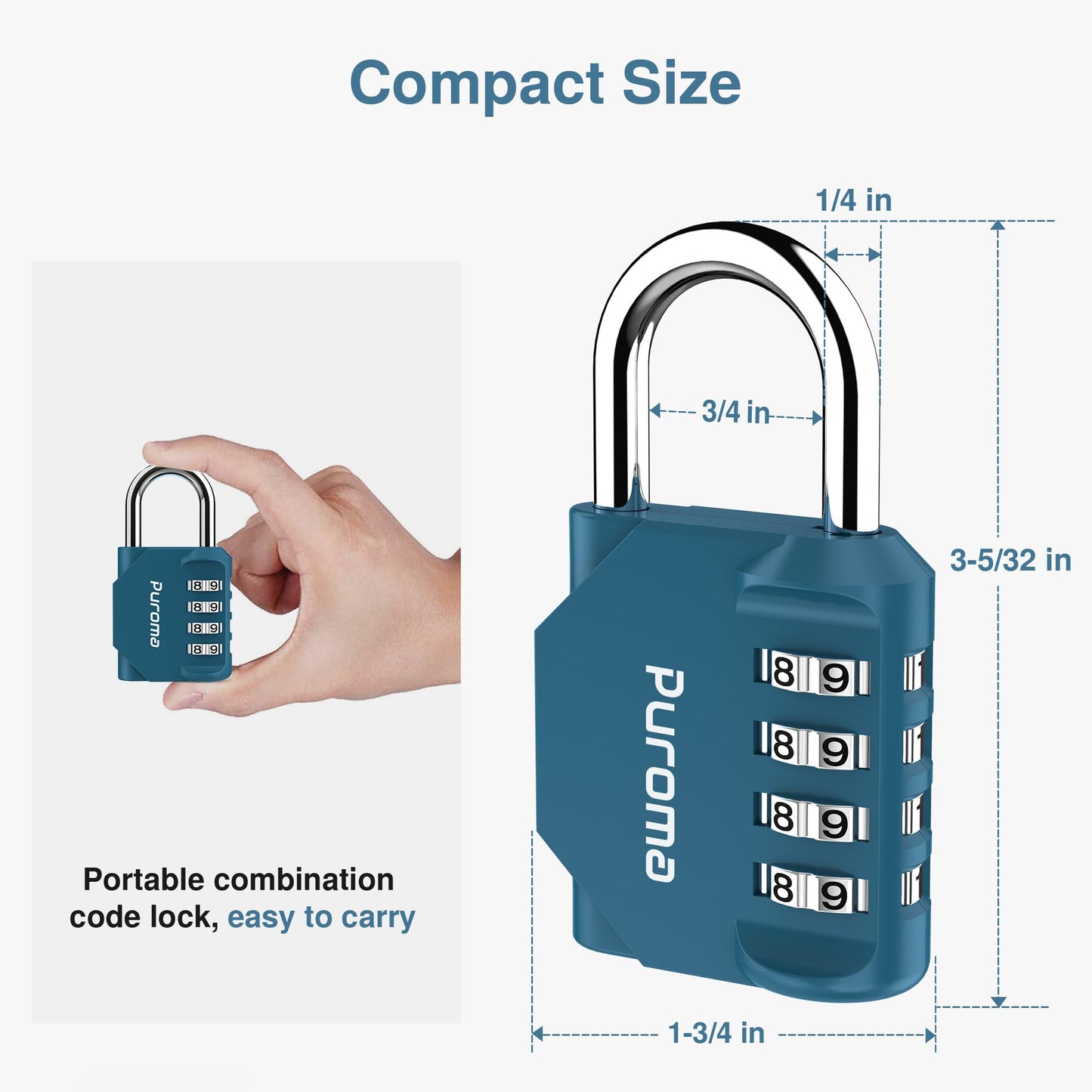 Puroma 4 Pack Combination Lock 4 Digit Locker Lock Outdoor Waterproof Padlock for School Gym Locker, Sports Locker, Fence, Toolbox, Gate, Case, Hasp Storage (Green)