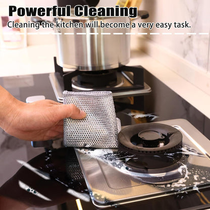 Navona 18-Piece Steel Wire Dishcloth Set – Double-Layer, Non-Scratch Cleaning Rags