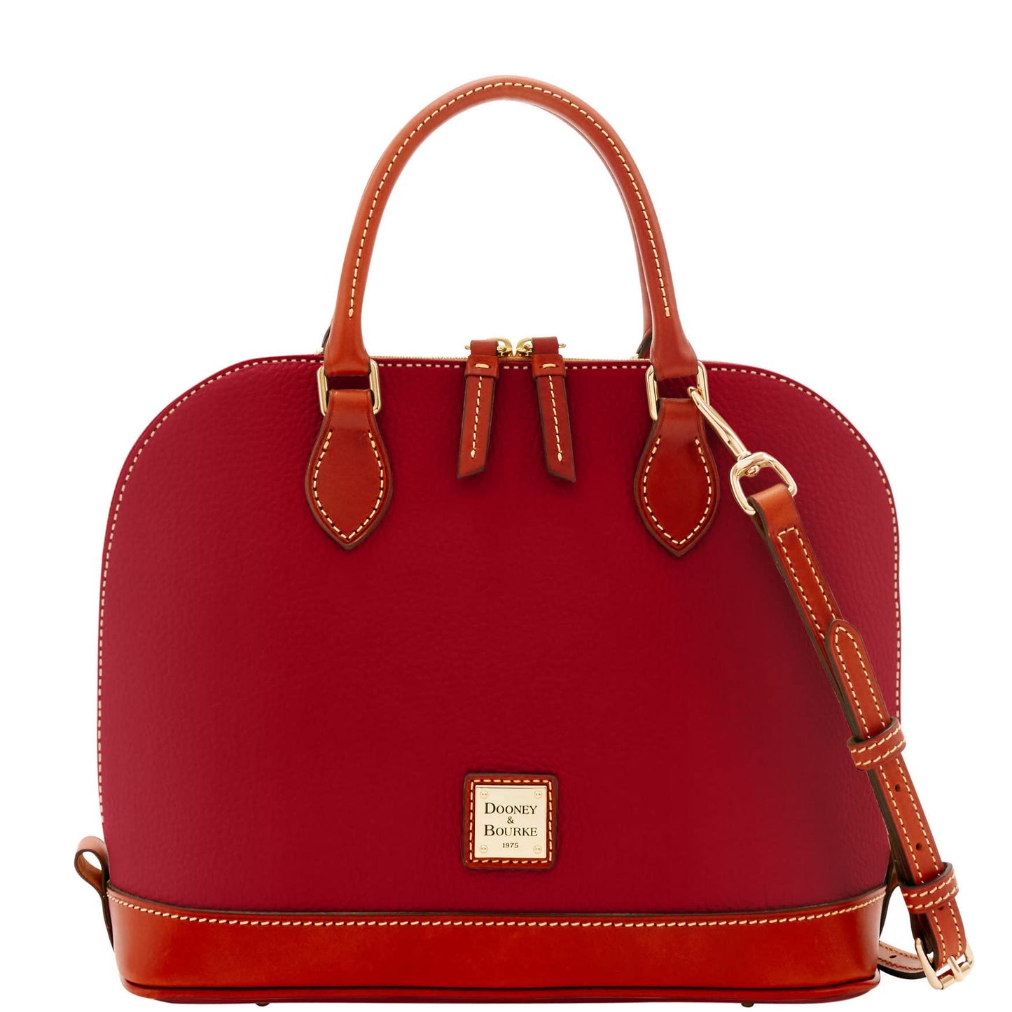 Dooney & Bourke Women's Zip Zip Satchel in Pebble Grain Leather, Large Handbag with Adjustable & Detachable Shoulder Strap
