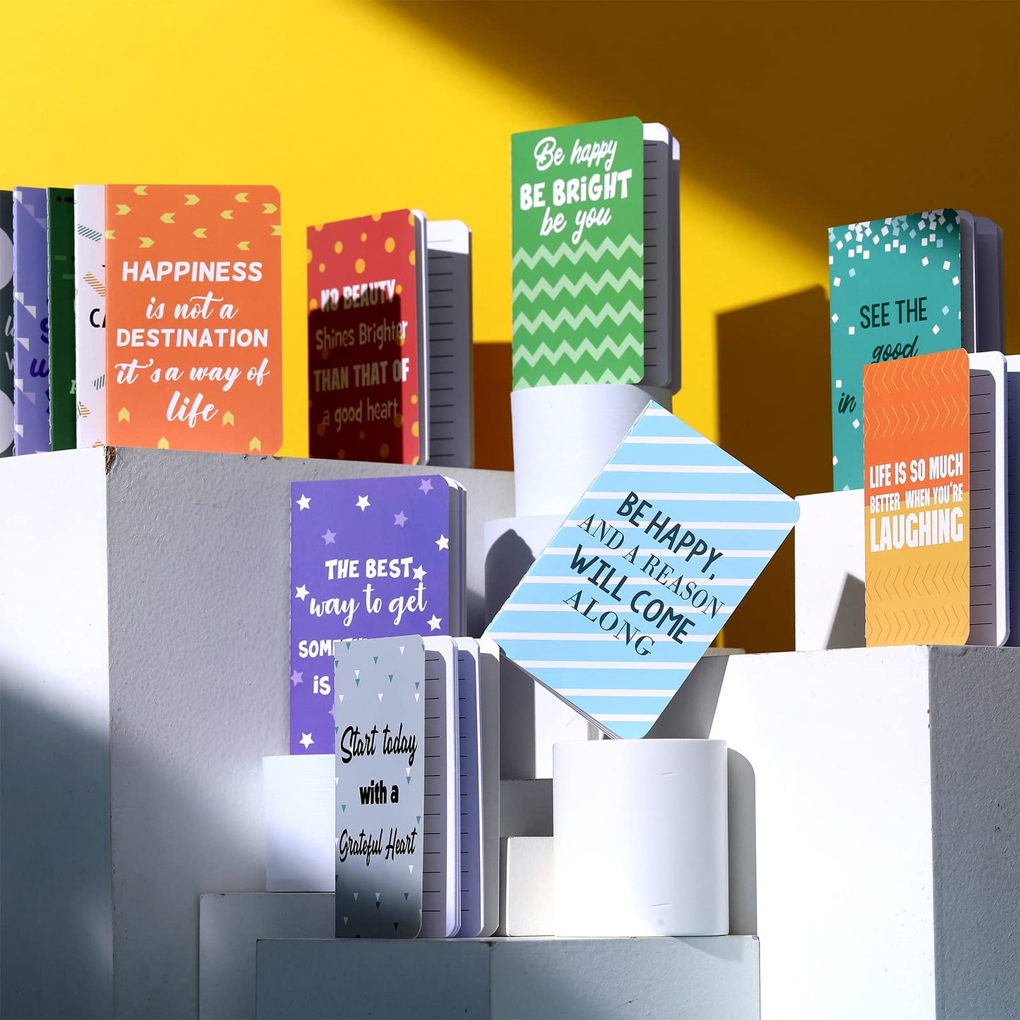 Zonon 24 Pcs Mini Colorful Notebooks Bulk Gifts, Funny Motivational Journals Notepads Inspirational Notepads Small Pocket Notebook Teacher Office Prizes Travel(Motivational Style)