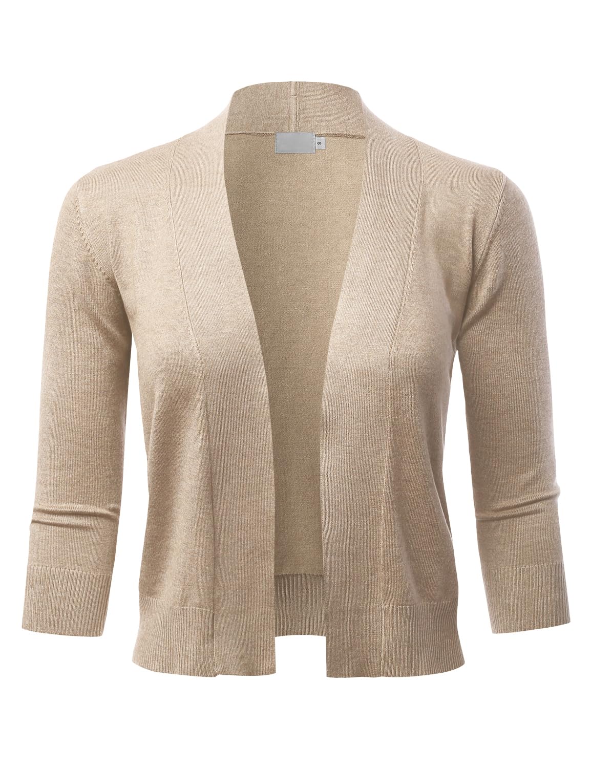 LALABEE Cardigan boléro court classique à manches 3/4 pour femme ouvert sur le devant pour robes (S~XXL)