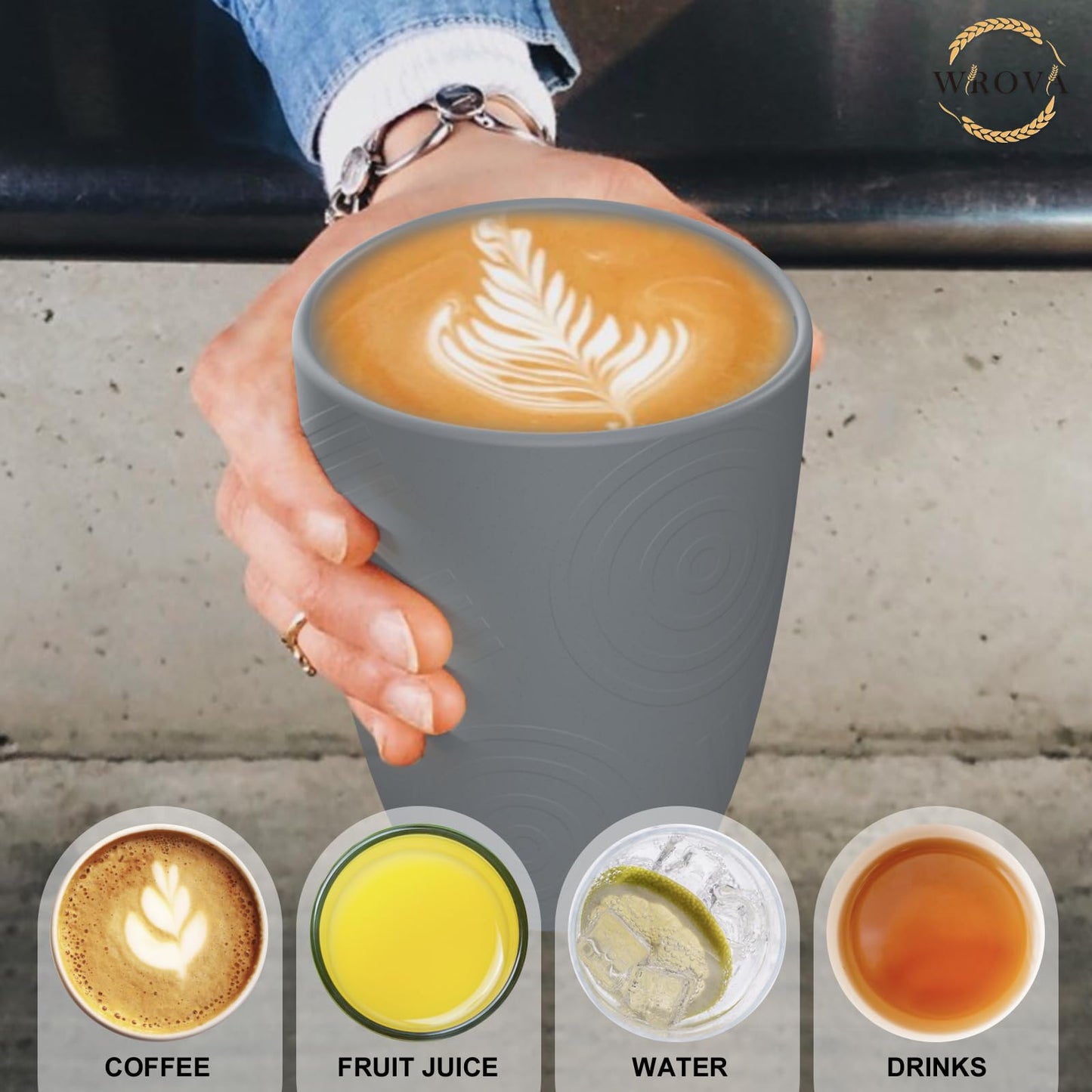 Wheat Straw Cups 8 PCS Good Alternative to Plastic Reusable Cups 20 oz Unbreakable Drinking Cup Reusable Dishwasher Safe Water Plastic Glasses Colorful Series