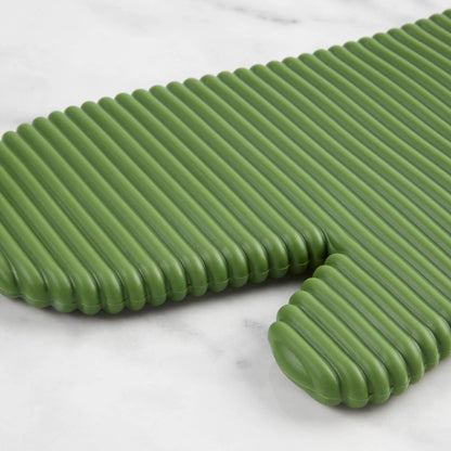 KITCHENAID Ribbed Soft Silicone Oven Mitt 2-Pack Set, Matte Black, 7.5"x13"