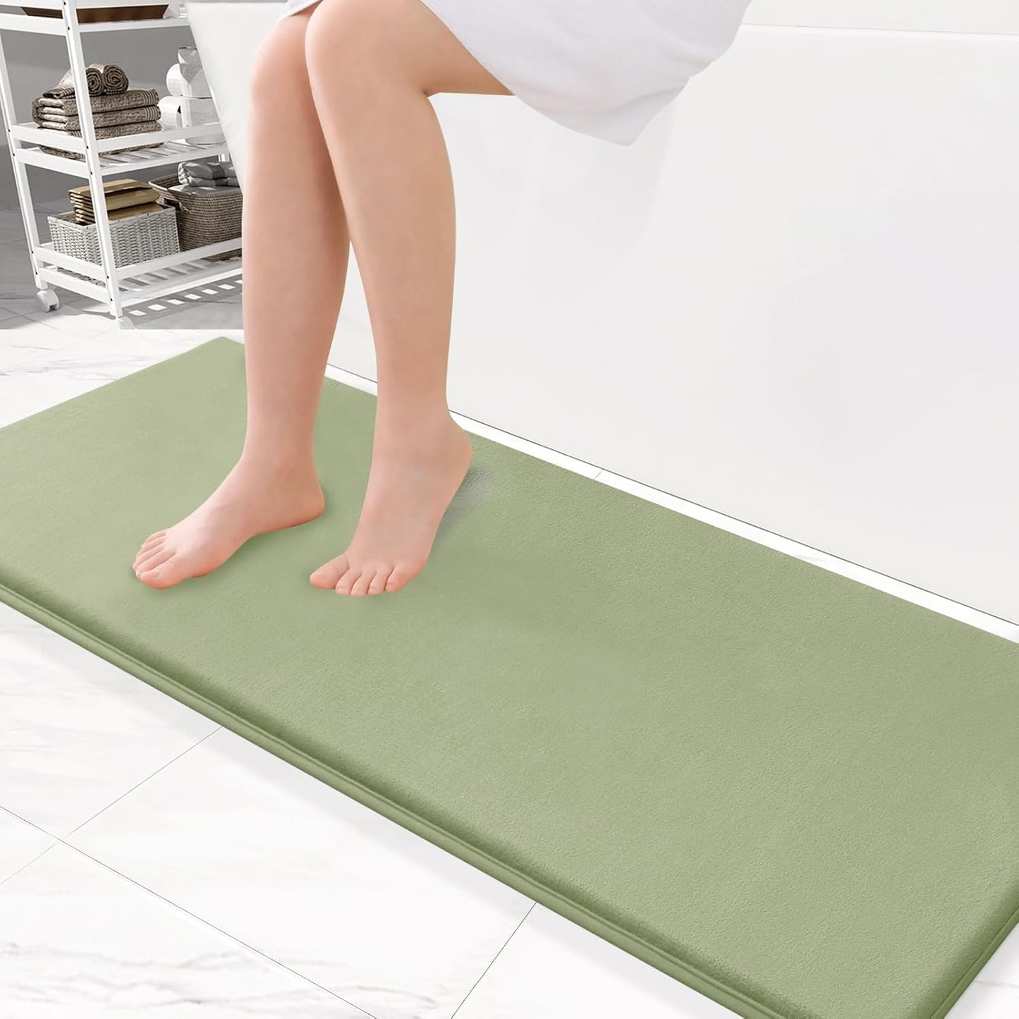 Smiry Memory Foam Bath Mat – Ultra Soft, Absorbent, Non-Slip Rug for Bathroom