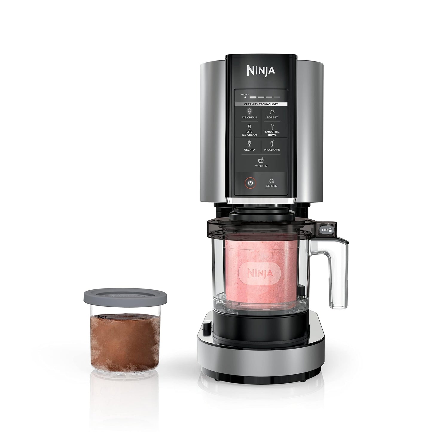 Ninja NC301 CREAMi Ice Cream Maker – 7 Programs, 2 Pint Containers, Lids