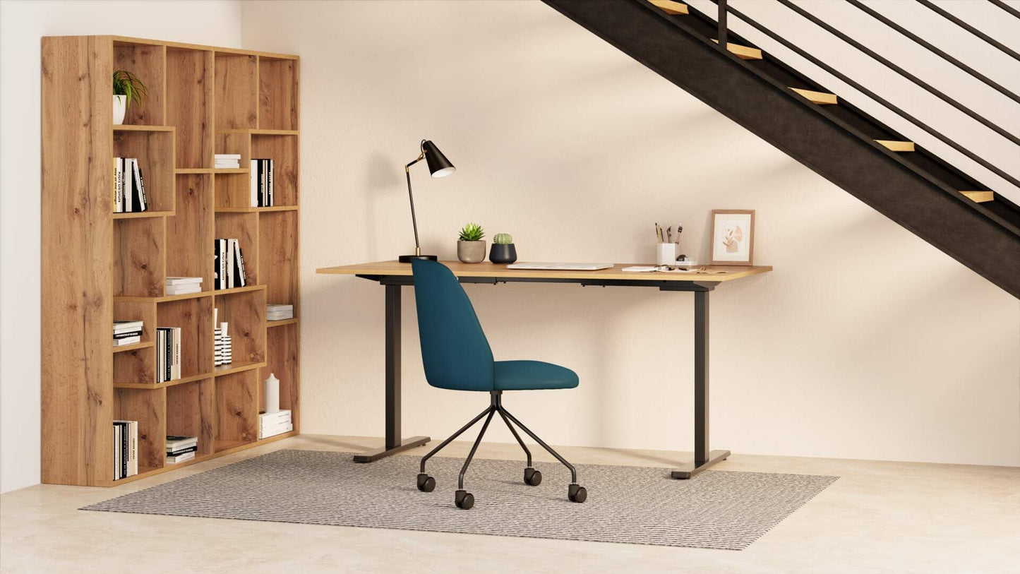 Mobili Fiver, Iacopo XS Bücherregal (63,31 x 31,5 Zoll), rustikale Eiche, Aufbewahrungsbücherregal, modernes Bücherregal für Wohnzimmer, Büro, italienische Möbel 