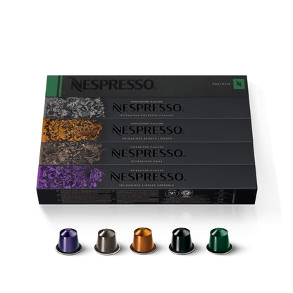 Nespresso Inspired Ispirazione Espresso Set (50 Capsules – Compatible with Original Line
