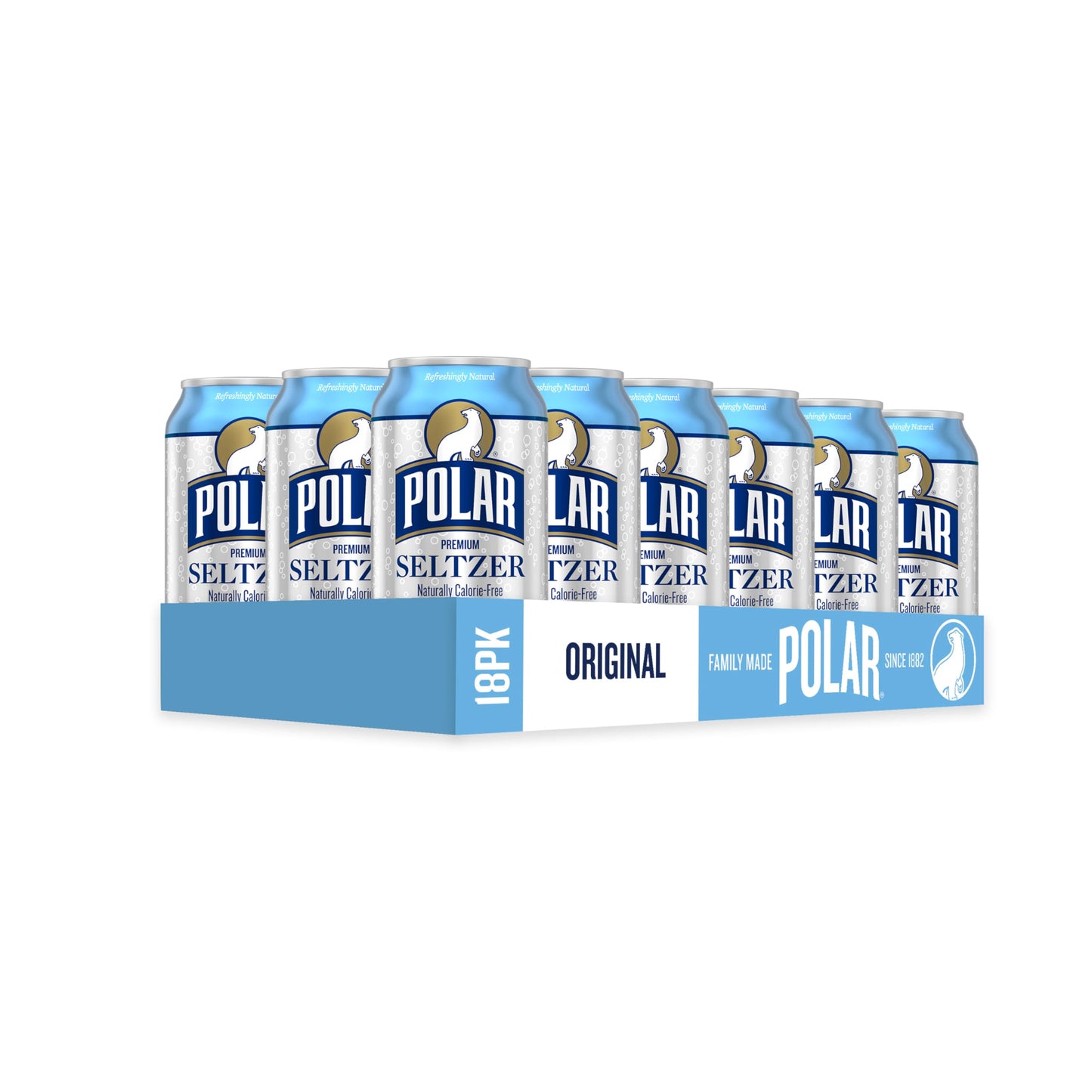 Polar Seltzer Water Original, 12 fl oz cans, 18 pack